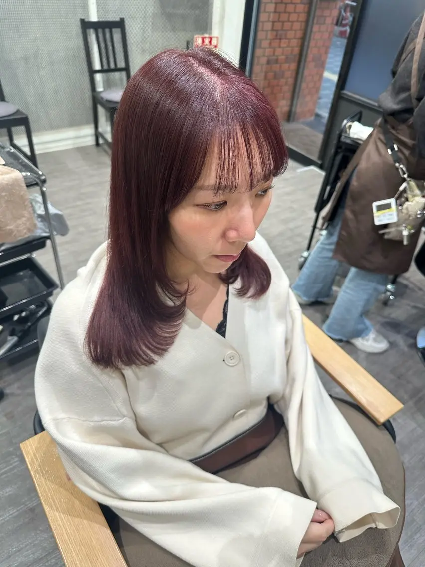 ミディアム カラー ラベンダーカラー ローズカラー カット ヘアカラー トリートメント 艶髪レイヤー上田 紗也🇰🇷💗のヘアスタイル