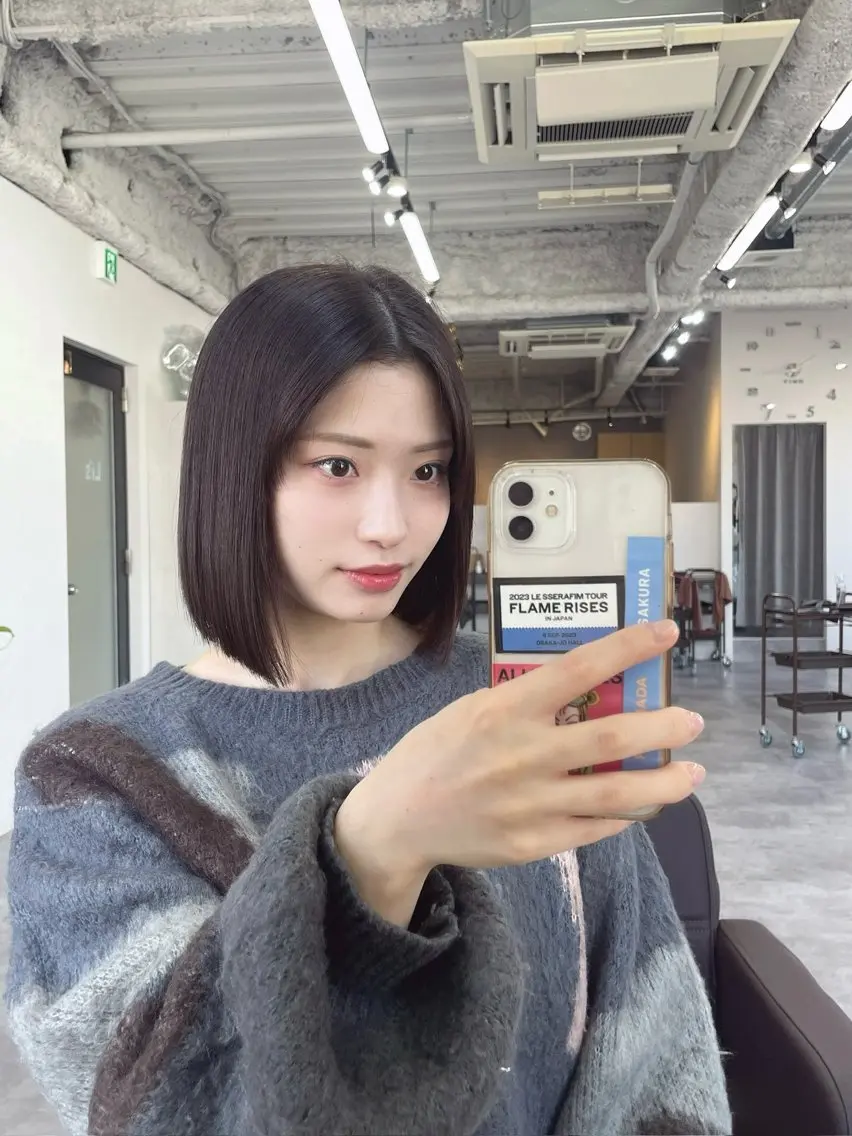 ショート 切りっぱなしボブ ボブ 渡辺 皐志 Li's 布施のヘアスタイル
