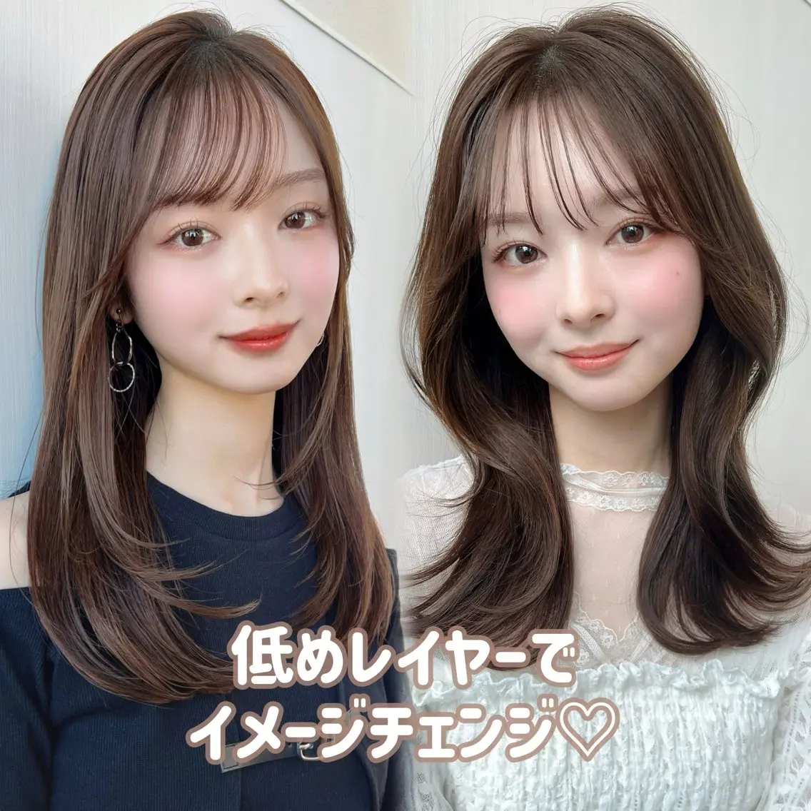 ミディアム カラー カット トリートメント RIHO/愛されモテ /透明感カラーのヘアスタイル