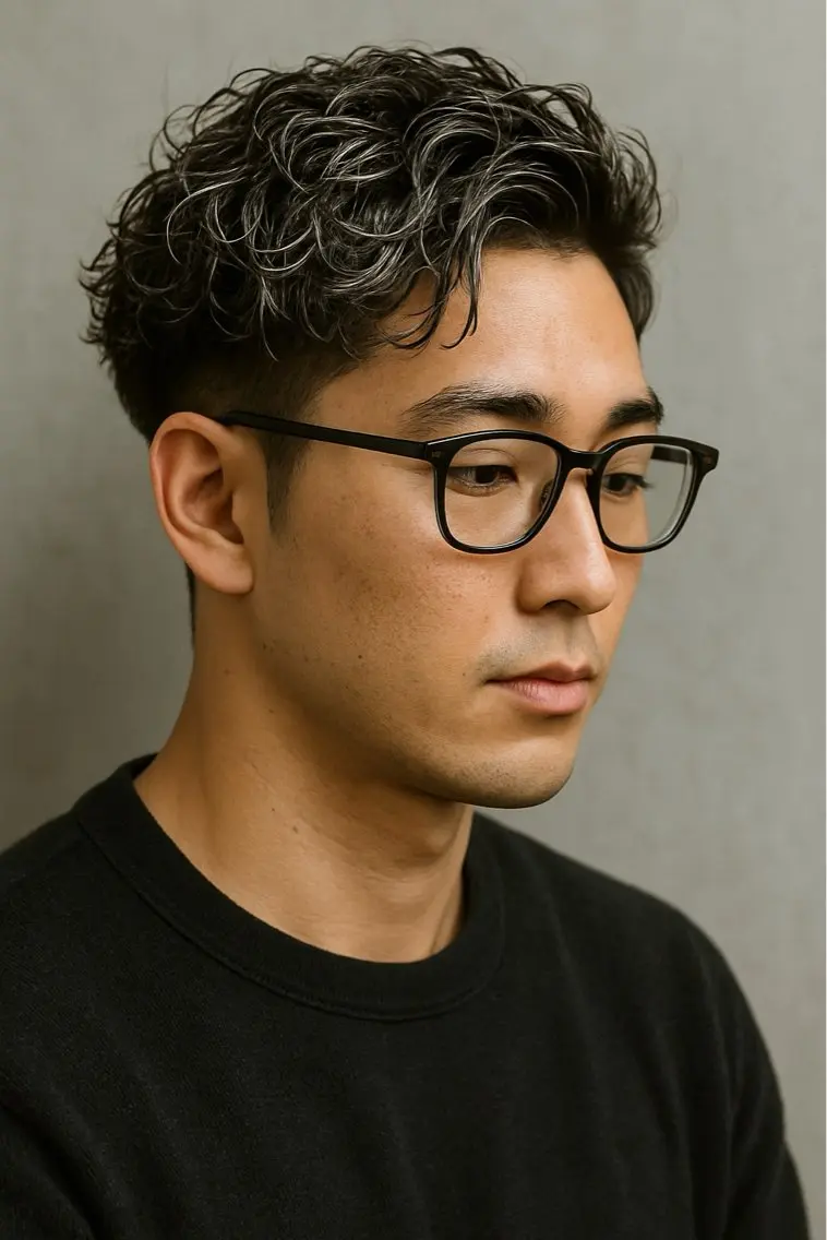 カラー パーマ メンズ メンズハイライト ハイライトカラー カット パーマ 松崎 崇のヘアスタイル