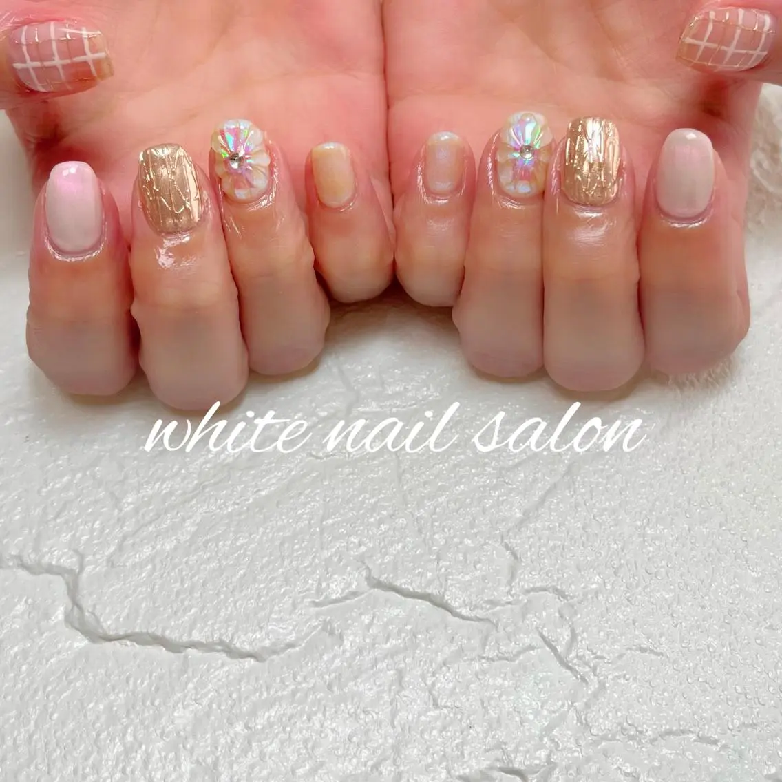 ネイル フットネイル ジェルネイル ハードジェル ラメ(グリッター) 持ち込み ハンドネイル white nail salonのネイルデザイン