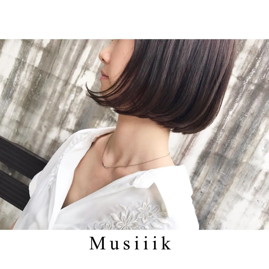 ショート ボブ 顔周りカット 小顔カット Musiiik hairのヘアスタイル
