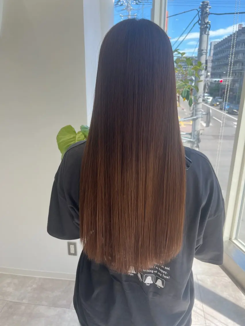 ロング ロング 縮毛矯正 トリートメント カット 縮毛矯正 トリートメント cana 札幌レイヤースタイルのヘアスタイル