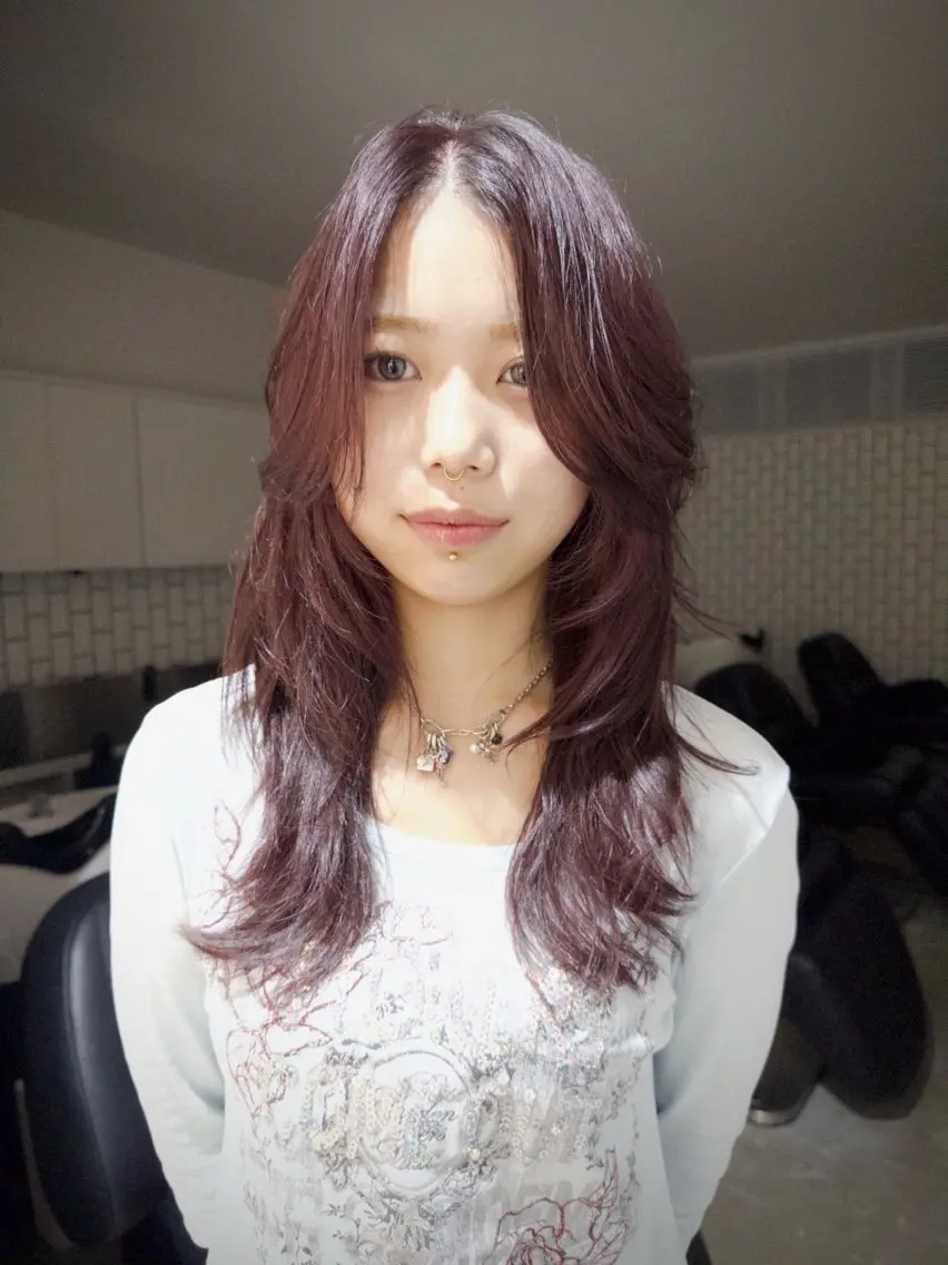 ロング カラー カット ヘアカラー HAFU itsukiのヘアスタイル