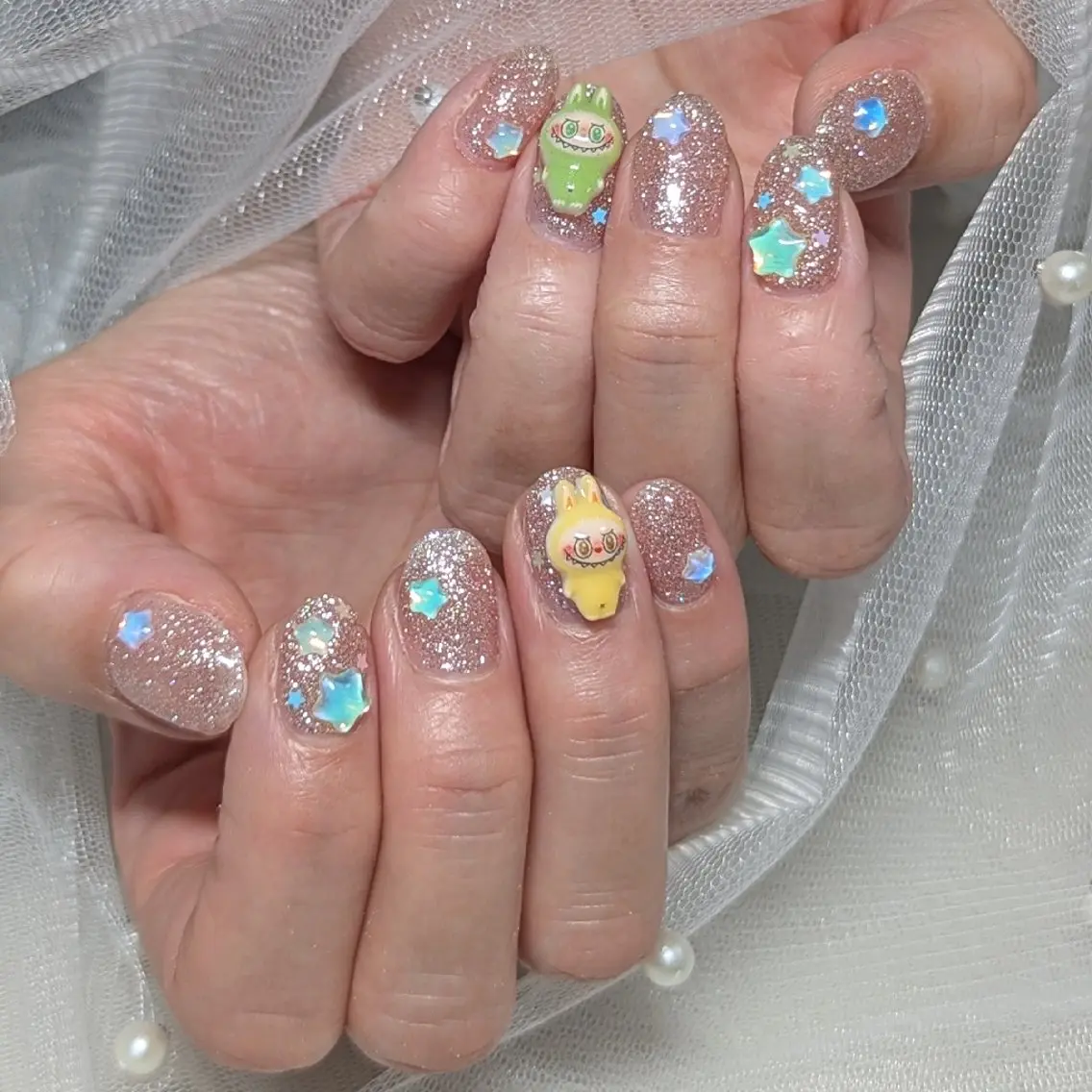 ネイル 長さ出し フラッシュネイル ハンドネイル ☆ KANON☆のネイルデザイン