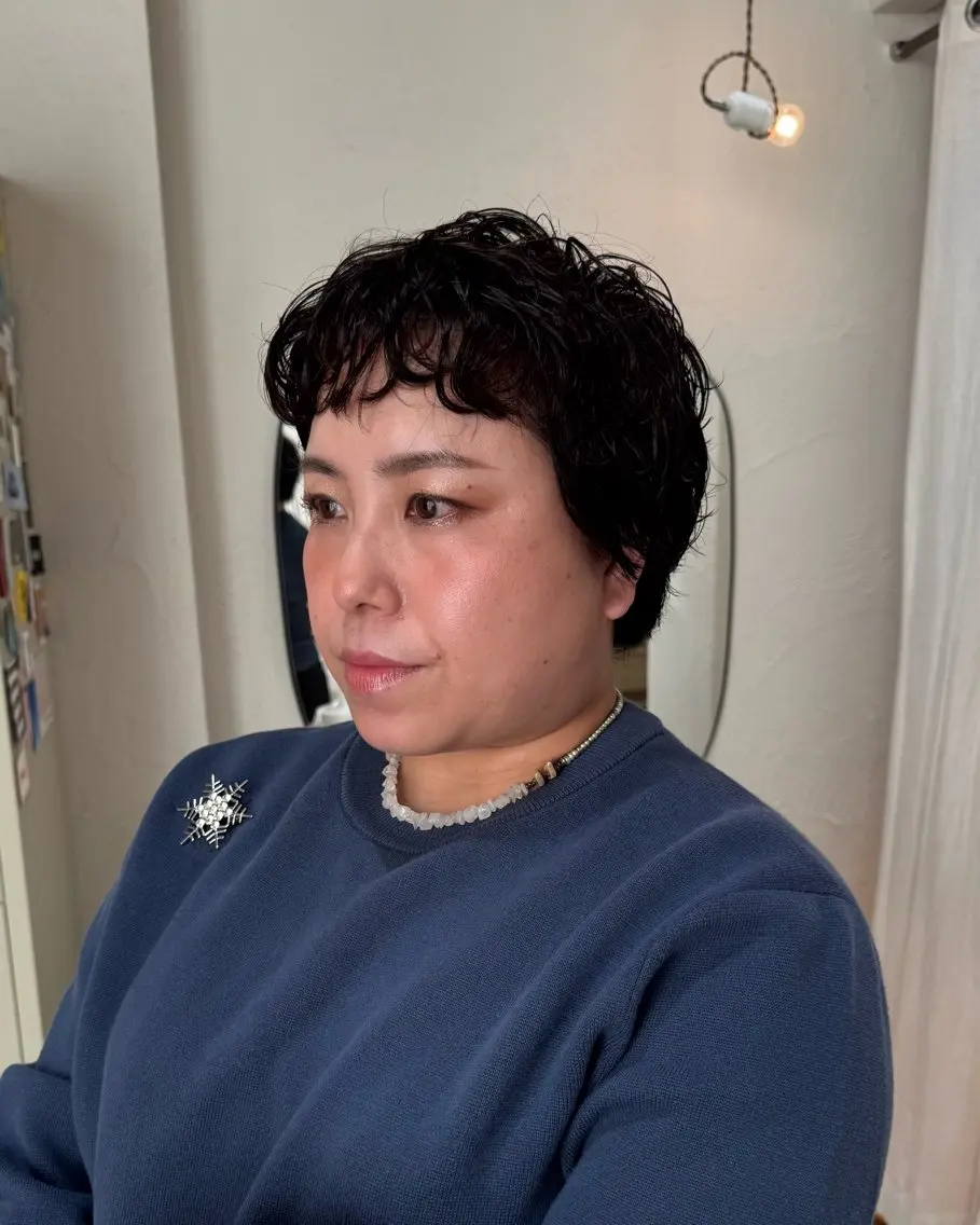 ショート パーマ カット パーマ 村田 茉優のヘアスタイル