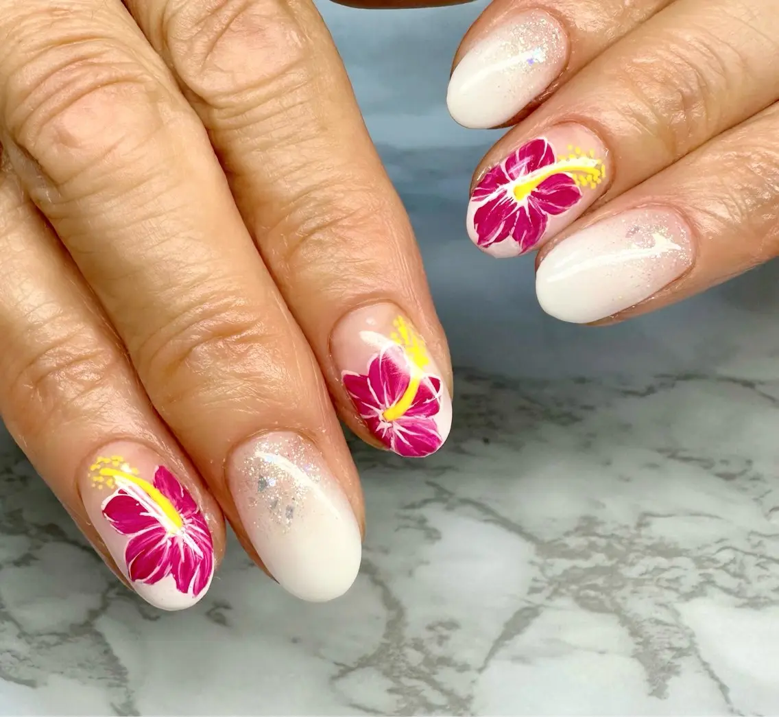 ネイル アートネイル オーロラネイル ニュアンスネイル 夏ネイル Mai’s nailのネイルデザイン