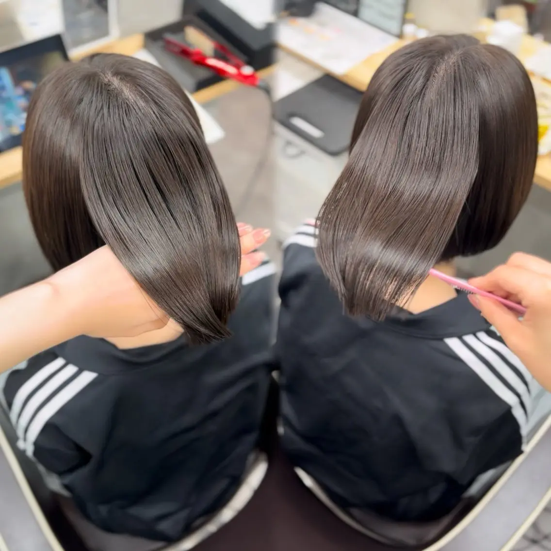 ショート カラー ヘアカラー 暖色🤍上品カラー 𝐚𝐤𝐢𝐡𝐚のヘアスタイル