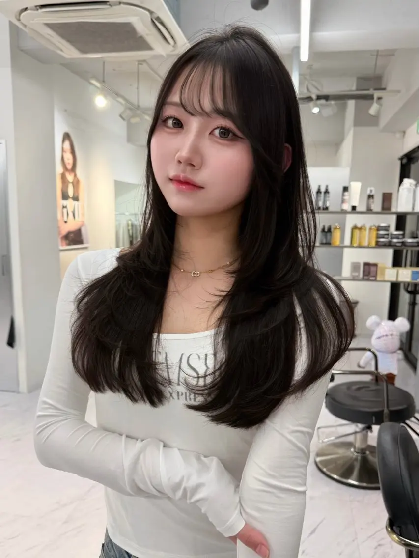 ロング カラー カット ヘアカラー トリートメント ヘアセット Rita/髪質改善/ ブリーチなしWカラーのヘアスタイル