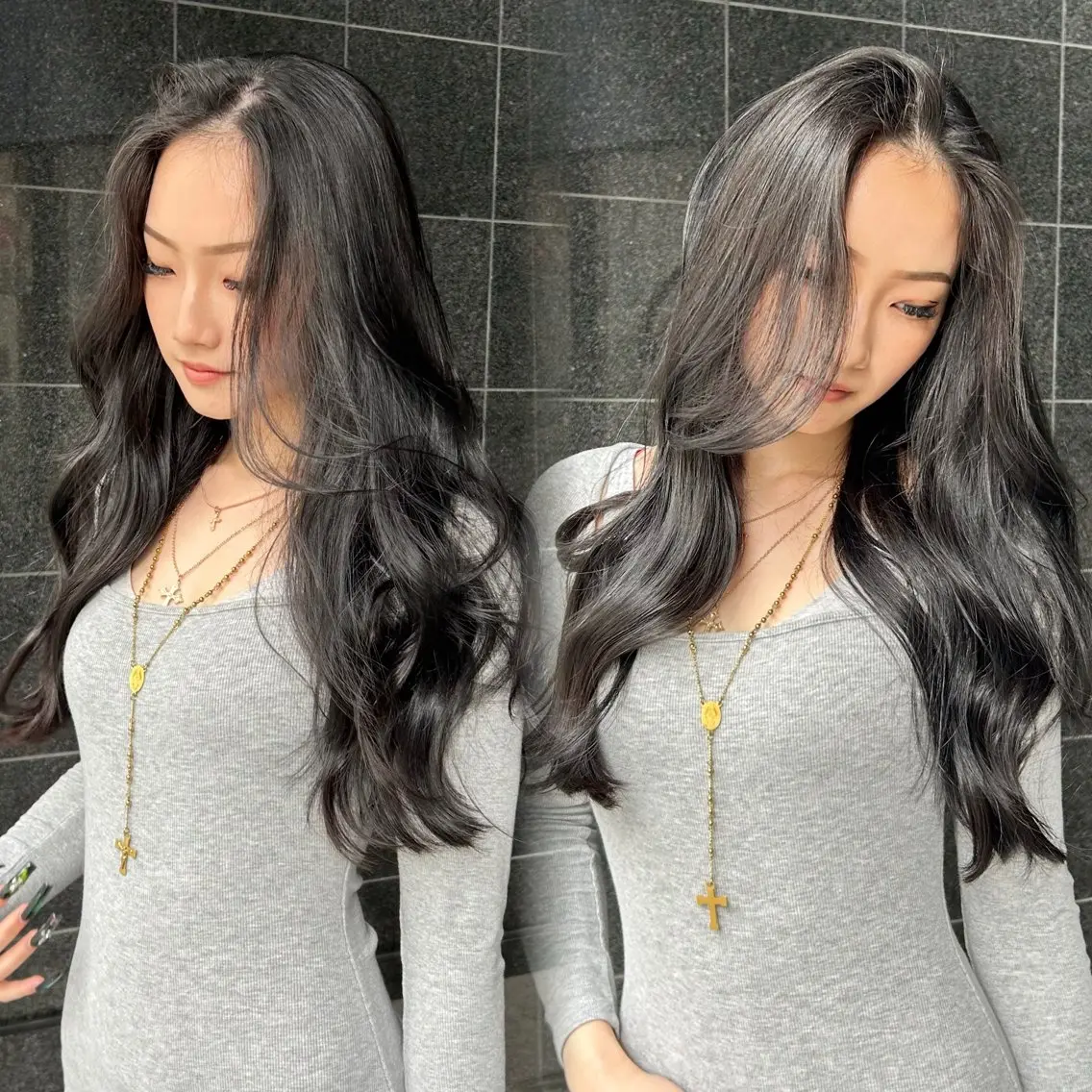 ロング ロング カット ヘアカラー calna 古賀 菜摘のヘアスタイル