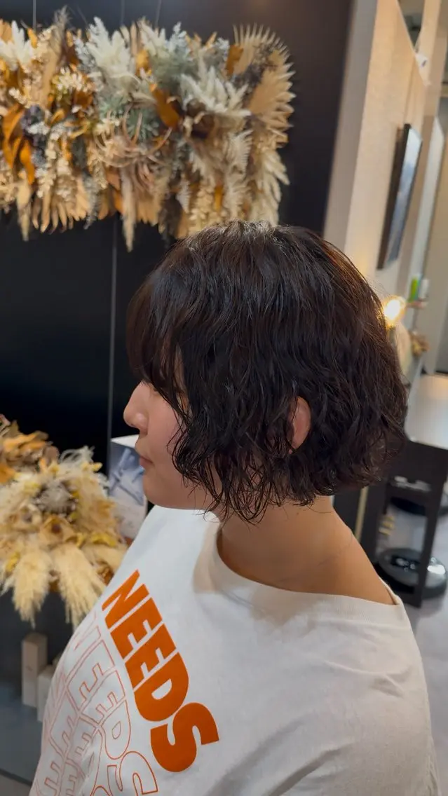 ミディアム パーマ ミディアムパーマ ボブ ✨女性モデルさん 募集中です✨のヘアスタイル