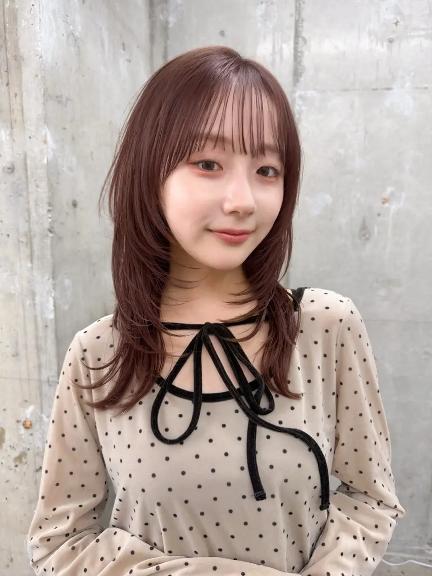 ミディアム カラー カット ヘアカラー トリートメント ヘッドスパ 🪐レイヤー/抜け感 カラー/加野彩果🪐のヘアスタイル