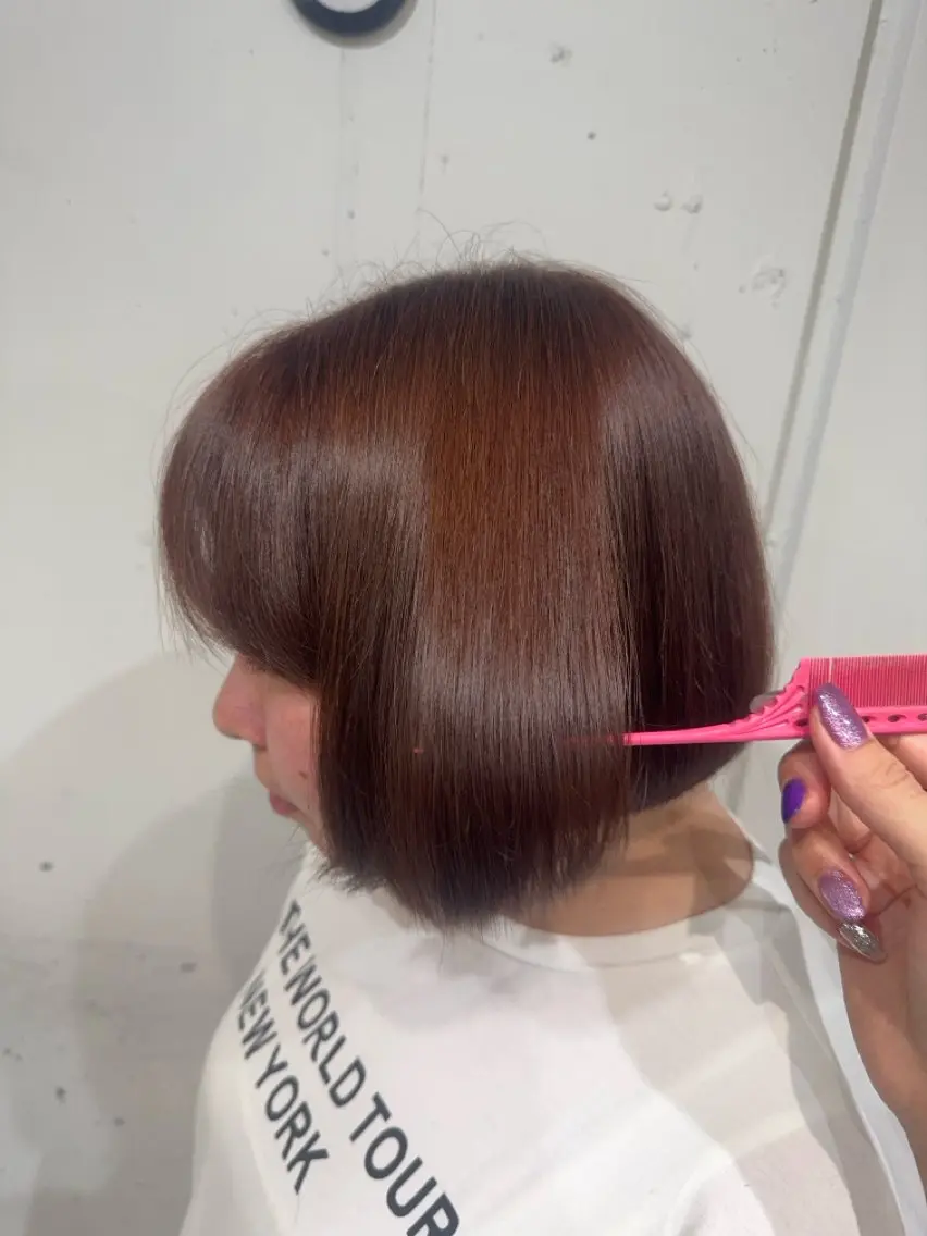 カラー 韓国風カラー ピンクカラー カット ヘアカラー 藤田 紋芽 / 艶髪透明感カラーのヘアスタイル