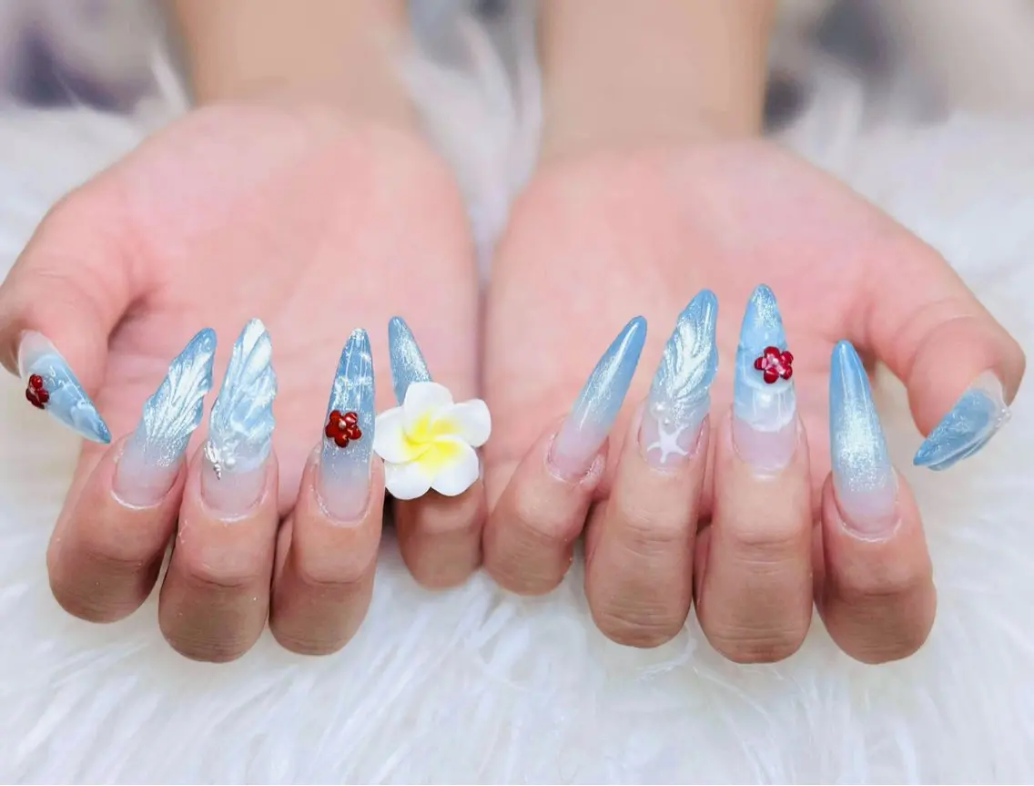 ネイル チークネイル 長さ出し フットネイル マグネットネイル 持ち込み ハンドネイル ANH NAIL ゴテゴテ専門店💎のネイルデザイン