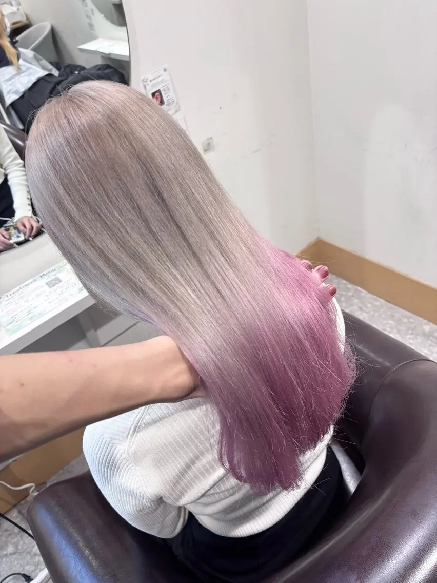 ロング カラー ヘアカラー トリートメント ヘッドスパ 【ハイトーン特化】 🦋森山陽向/大宮のヘアスタイル