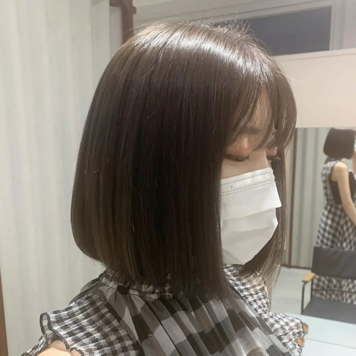 ショート カラー 透明感カラー グレージュ トリートメント 顔まわりカット/ ボブ/SHIMADAのヘアスタイル