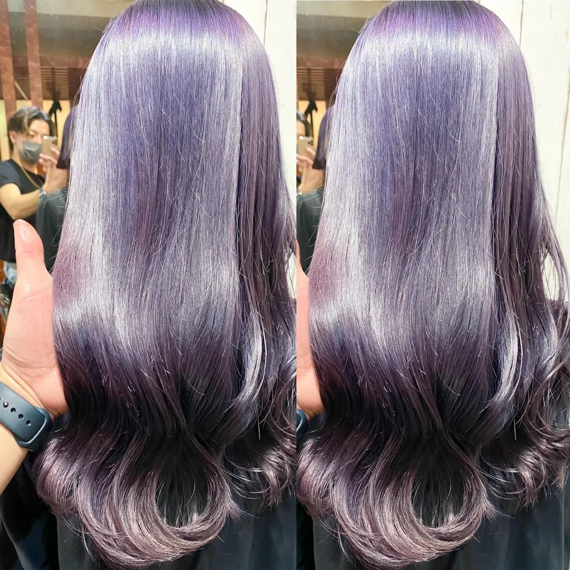 ロング アッシュ ハイライト 髪質改善 韓国風ヘア レイヤーカット ヘアカラー トリートメント 👑指名率No.1 👑坂口飛翔のヘアスタイル