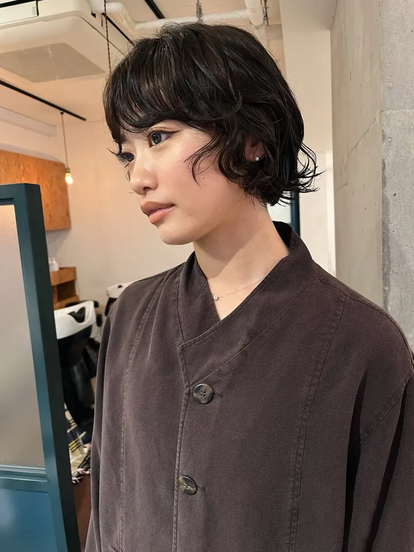 ショート パーマ 暖色/パーマ 🌼クニトウメイのヘアスタイル