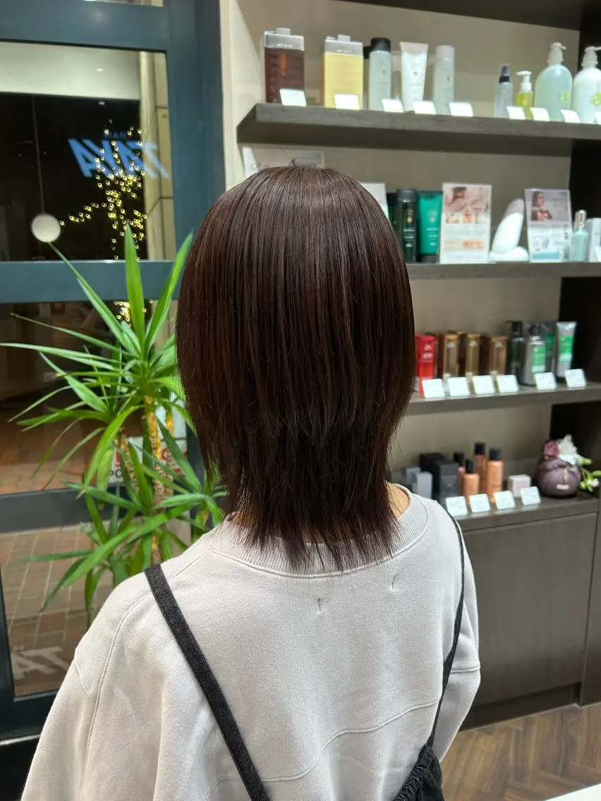 ミディアム ピンクブラウン tomoe 🫧透明感カラーのヘアスタイル