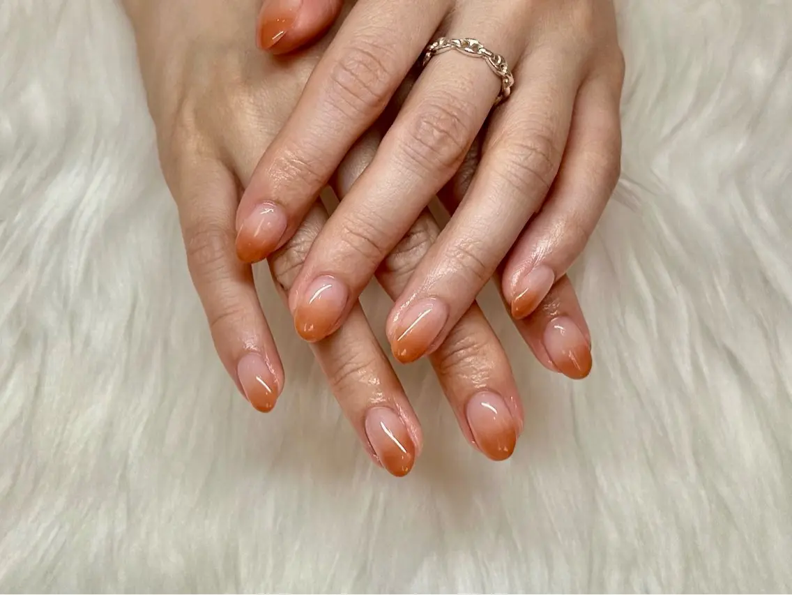 ネイル グラデーション オレンジ ハンドネイル Nailfy’s ナミ💓のネイルデザイン