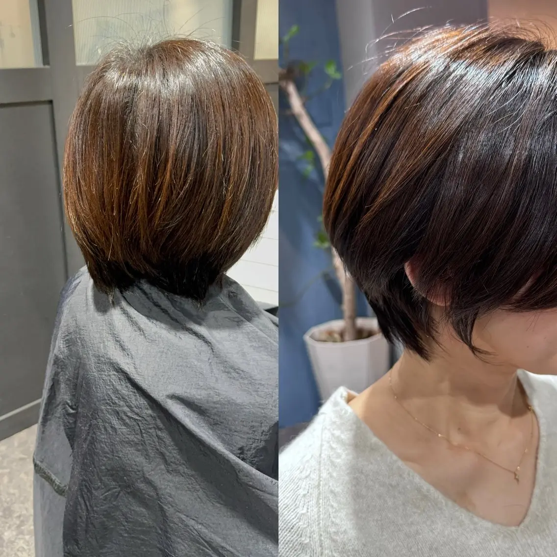 ショート カラー ブリーチ イルミナカラー 髪質改善 ショートヘア 縮毛矯正 OAK 中目黒のヘアスタイル
