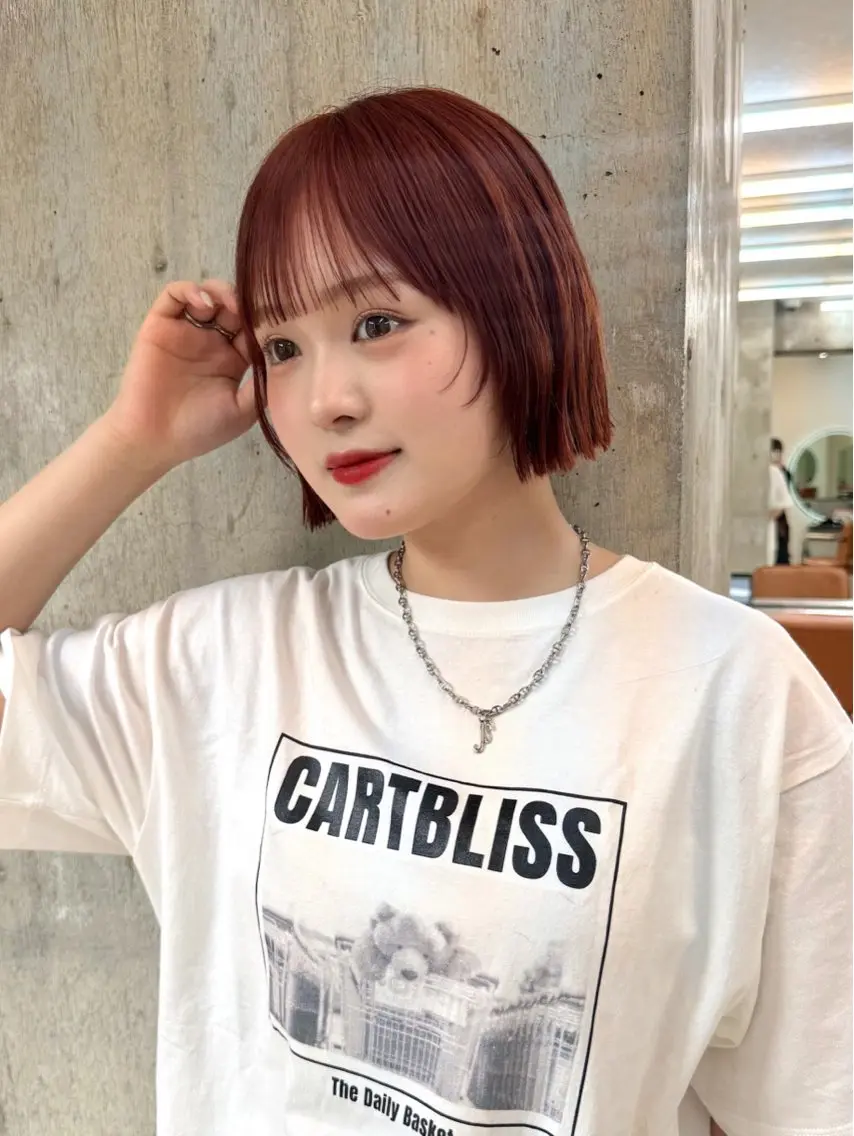ショート カラー カット ヘアカラー トリートメント 松本優香/ボブ/ダ ブルカラー/髪質改善のヘアスタイル