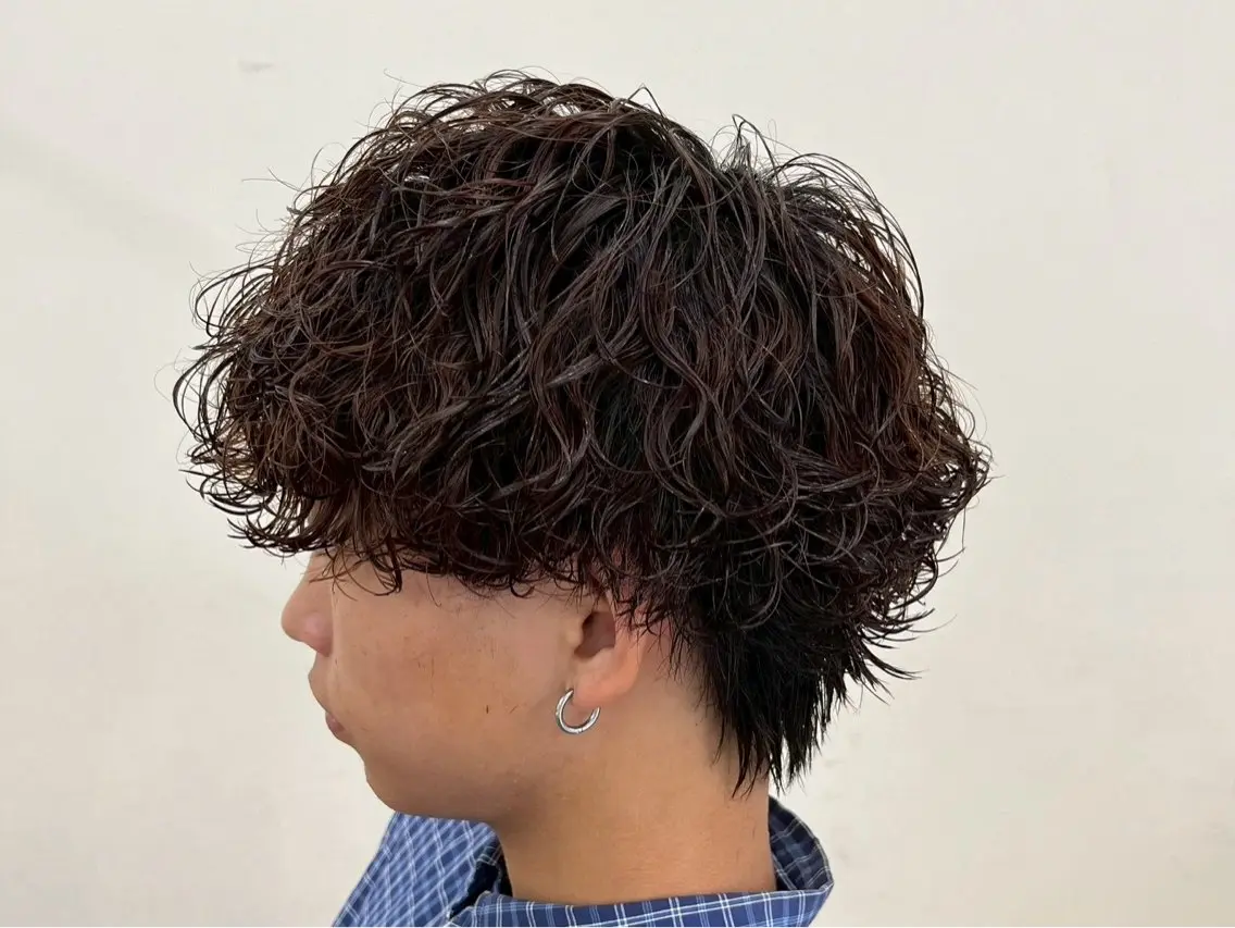 パーマ メンズ カット パーマ 京都/烏丸 /波巻き/フェザーのヘアスタイル