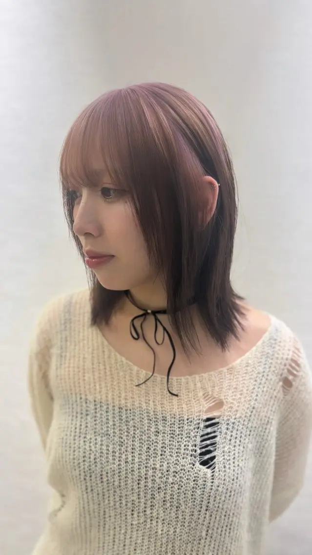 ミディアム カラー ピンクカラー ヘアカラー そうや 🐺のヘアスタイル