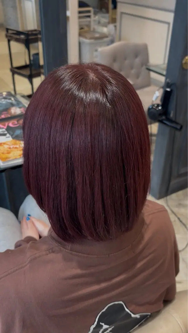ショート カラー レッドカラー 万司 来望のヘアスタイル