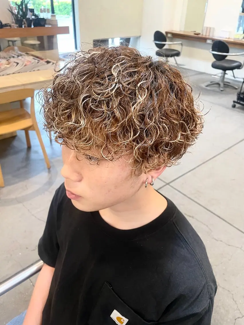 パーマ メンズ カット ヘアカラー パーマ 松本 剛成のヘアスタイル