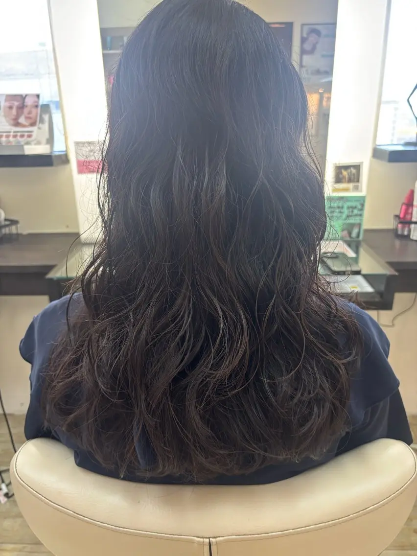 セミロング パーマ カット パーマ ルプラボウ 石黒よう子のヘアスタイル