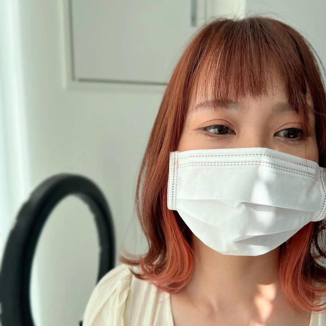 ミディアム カラー ベージュカラー ブリーチ ケアブリーチ 透明感カラー ダブルカラー カット ヘアカラー トリートメント 髪質改善🌈縮毛矯正 荻原　達矢のヘアスタイル