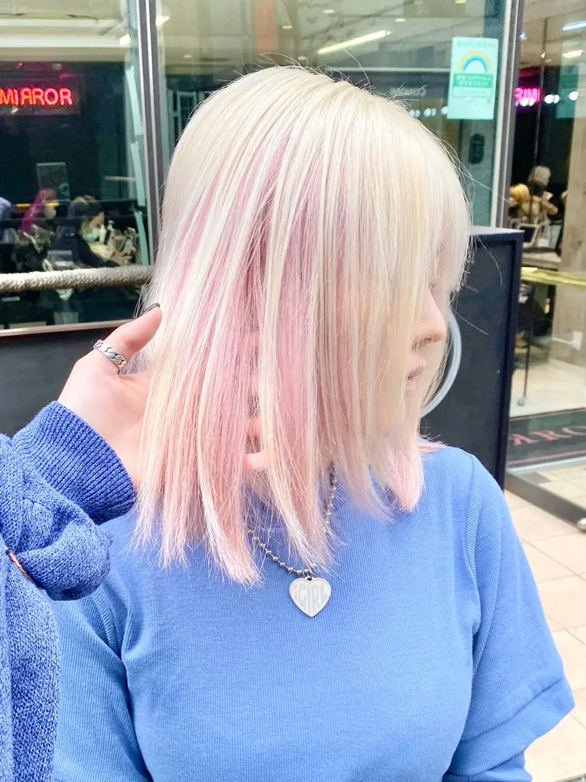 ミディアム ヘアカラー トリートメント 🤍ムラ修正ブリーチ 🤍原宿/YUUのヘアスタイル