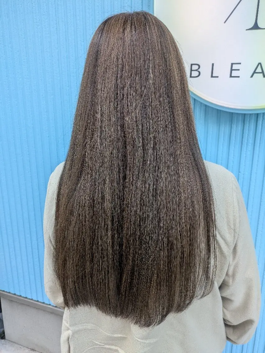 ロング 髪質改善&白髪ぼかし カラー♡店長みやけ♡のヘアスタイル