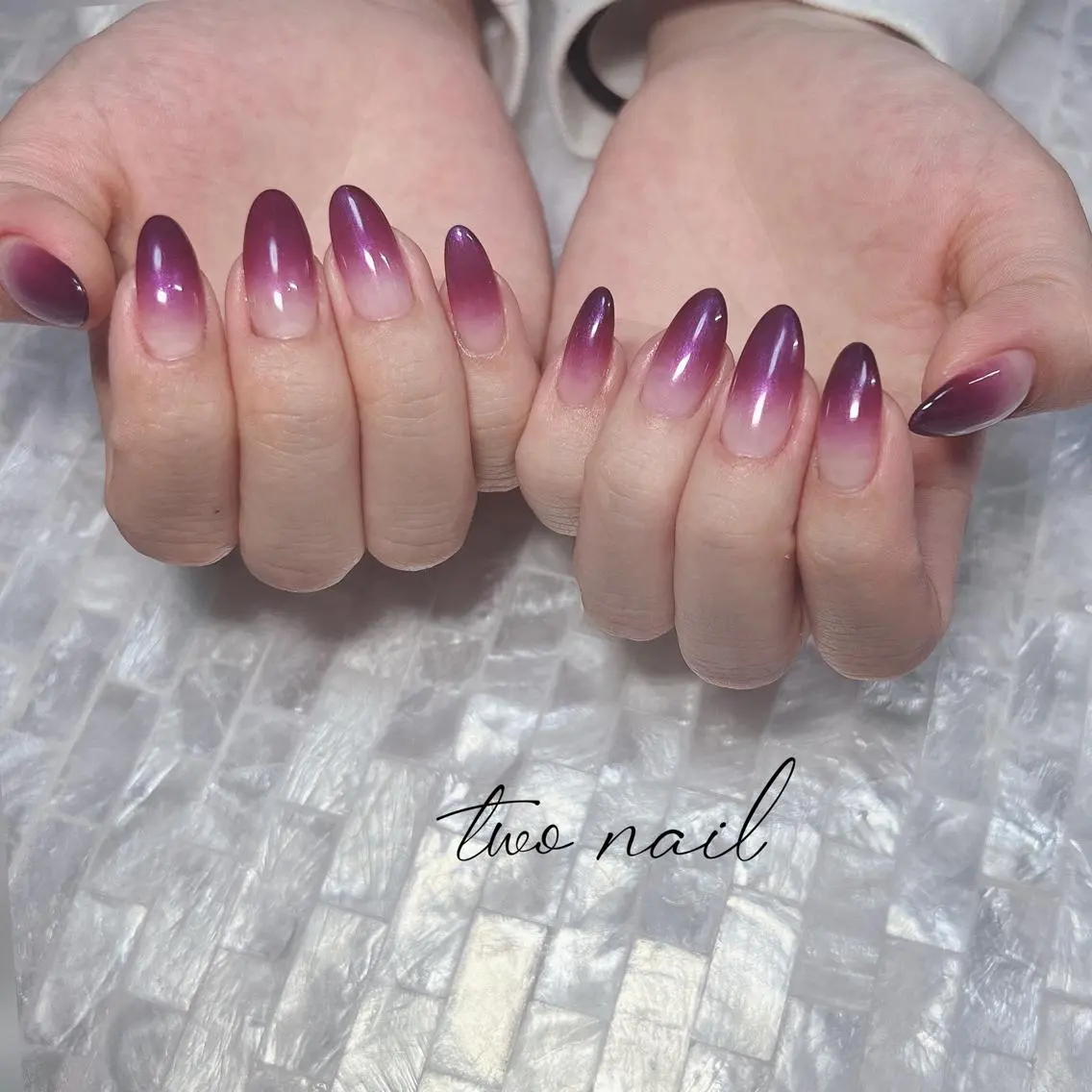 ネイル アートネイル オーロラネイル フットネイル ハート キラキラネイル ハンドネイル two nailのネイルデザイン