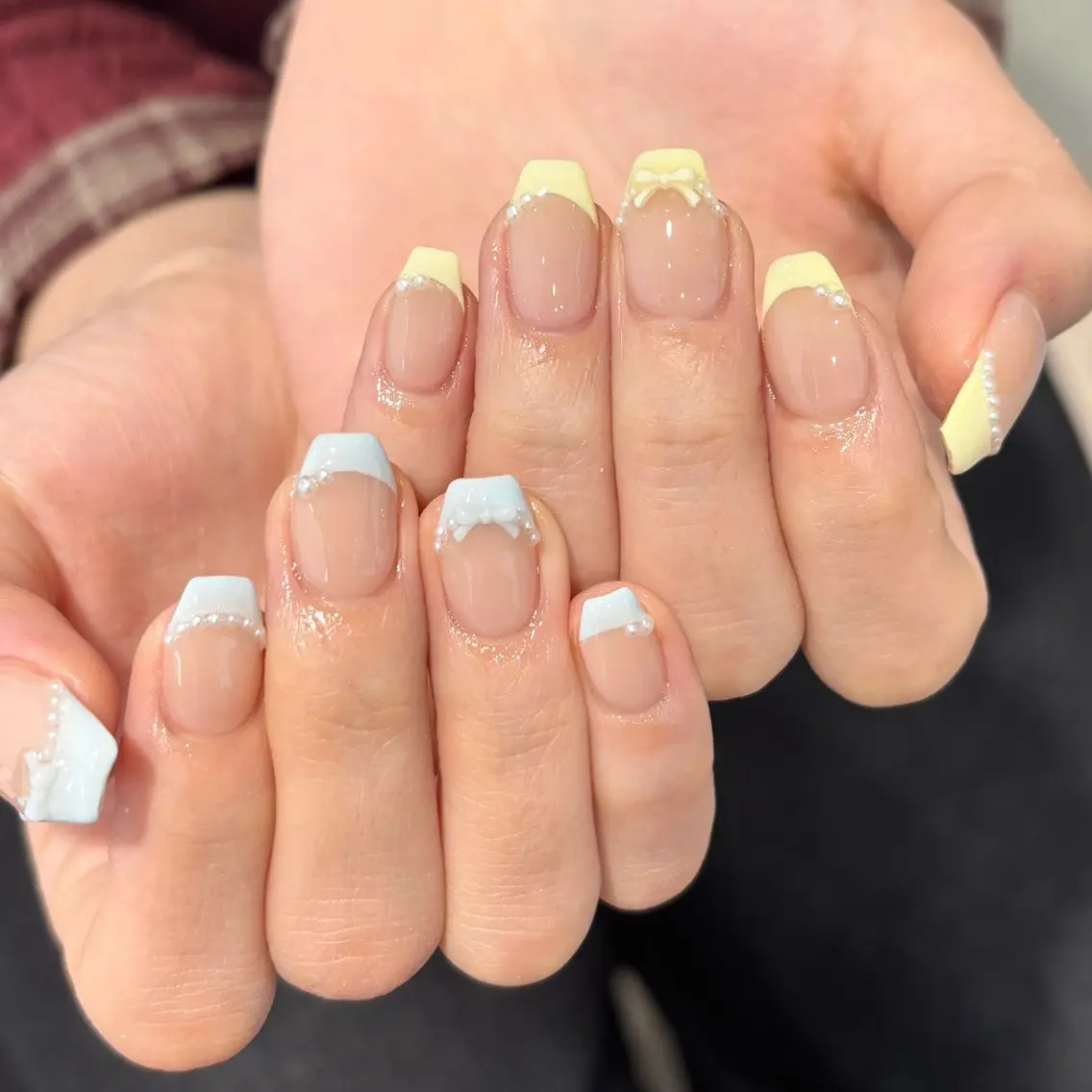 ネイル フレンチネイル ガーリー 持ち込み パステルネイル 春ネイル モデル様募集中♡ Kokomi🍮のネイルデザイン