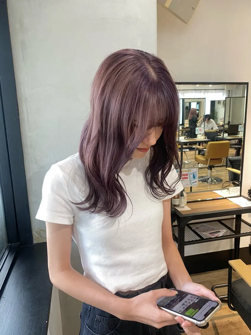ロング カラー ヘアカラー トリートメント otoha✳︎ くすみ艶カラーのヘアスタイル