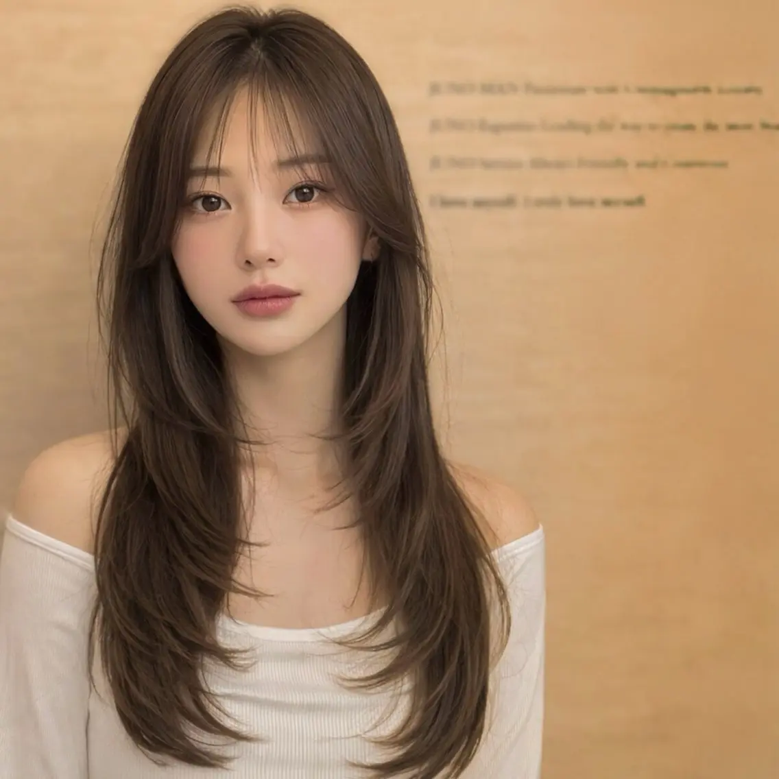 ロング 顔周りカット 韓国風ヘア 似合わせカット 小顔カット カット 縮毛矯正 トリートメント 本場韓国ヘア/ レイヤー/SHUのヘアスタイル
