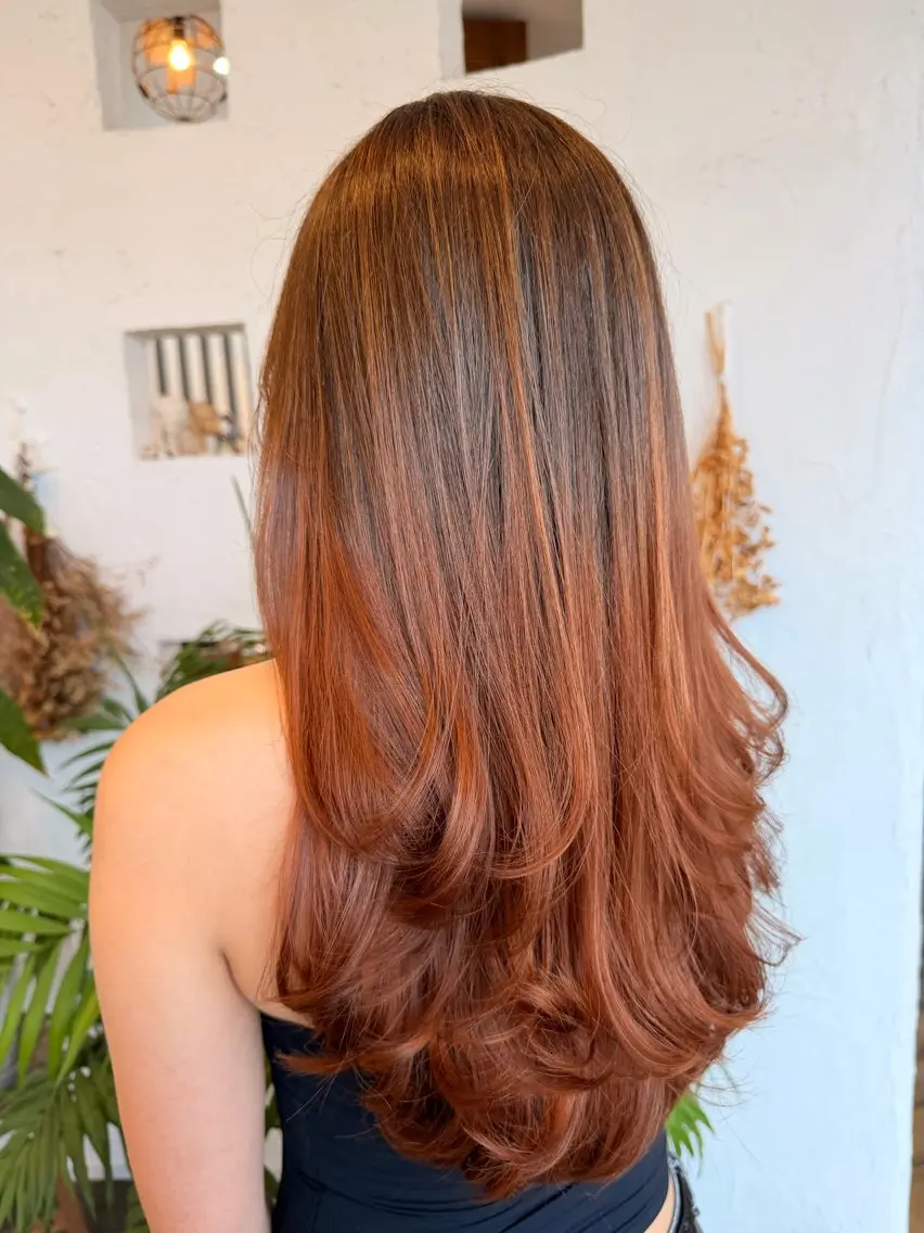 ロング カット ヘアカラー ヘッドスパ 🌸小掛🌸 豊橋外国人風カラーのヘアスタイル