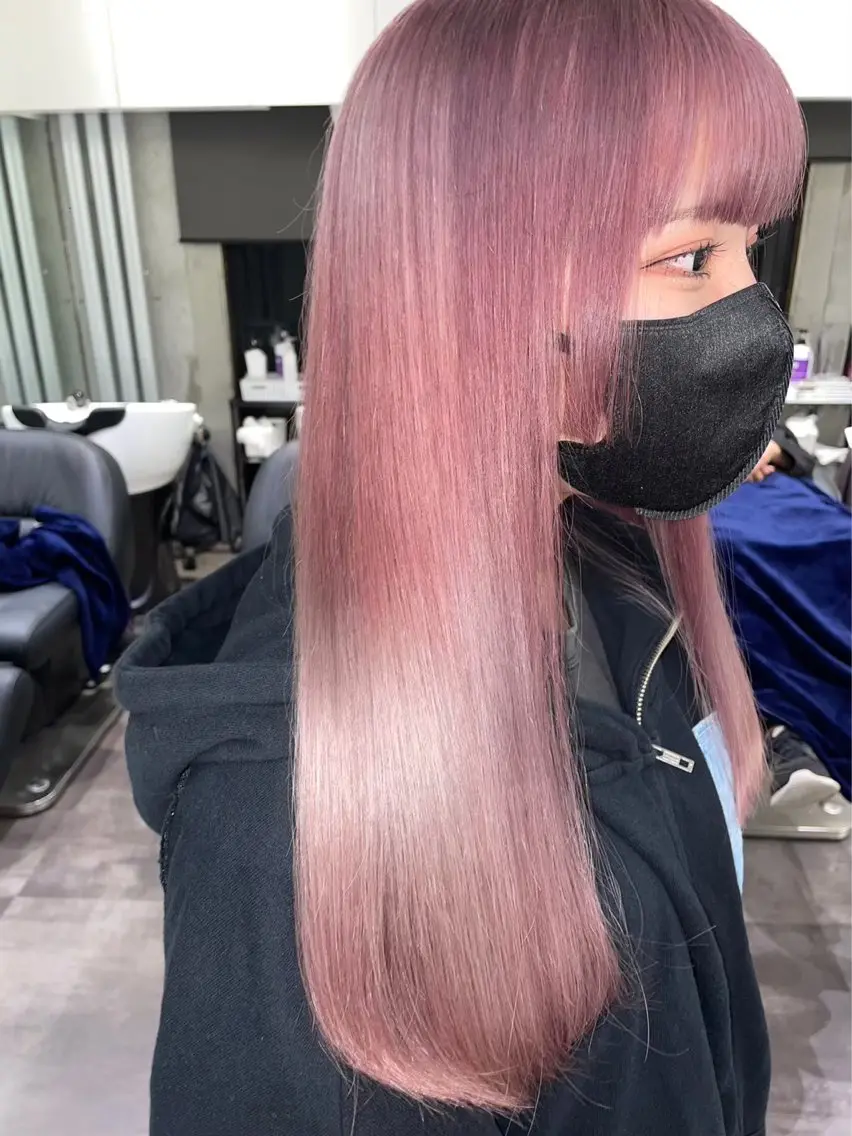 ロング カラー シールエクステ ブリーチ ケアブリーチ デザインカラー ダブルカラー 🦋韓国hair🦋 エクステ店長sakiのヘアスタイル