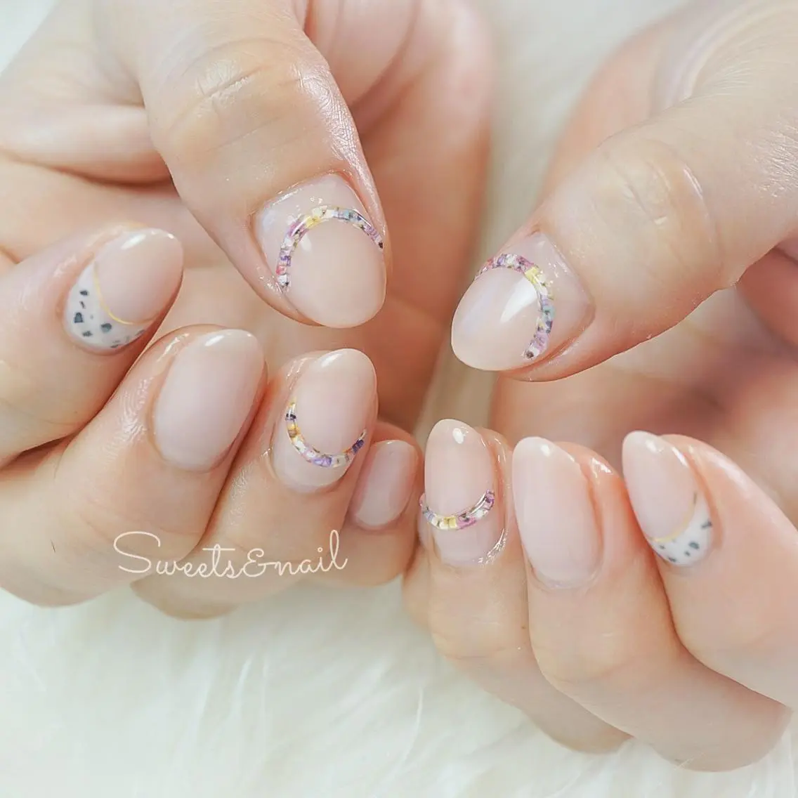 ネイル フラワーネイル フレンチネイル ジェルネイル オフィスネイル ぷっくりネイル Sweets& nail みなこのネイルデザイン