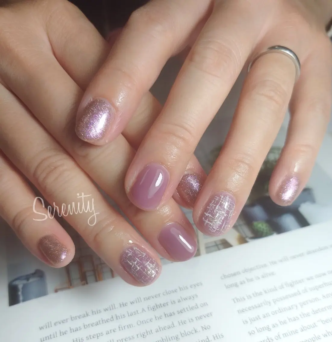 ネイル ラメ(グリッター) ツイードネイル nail  serenityのネイルデザイン