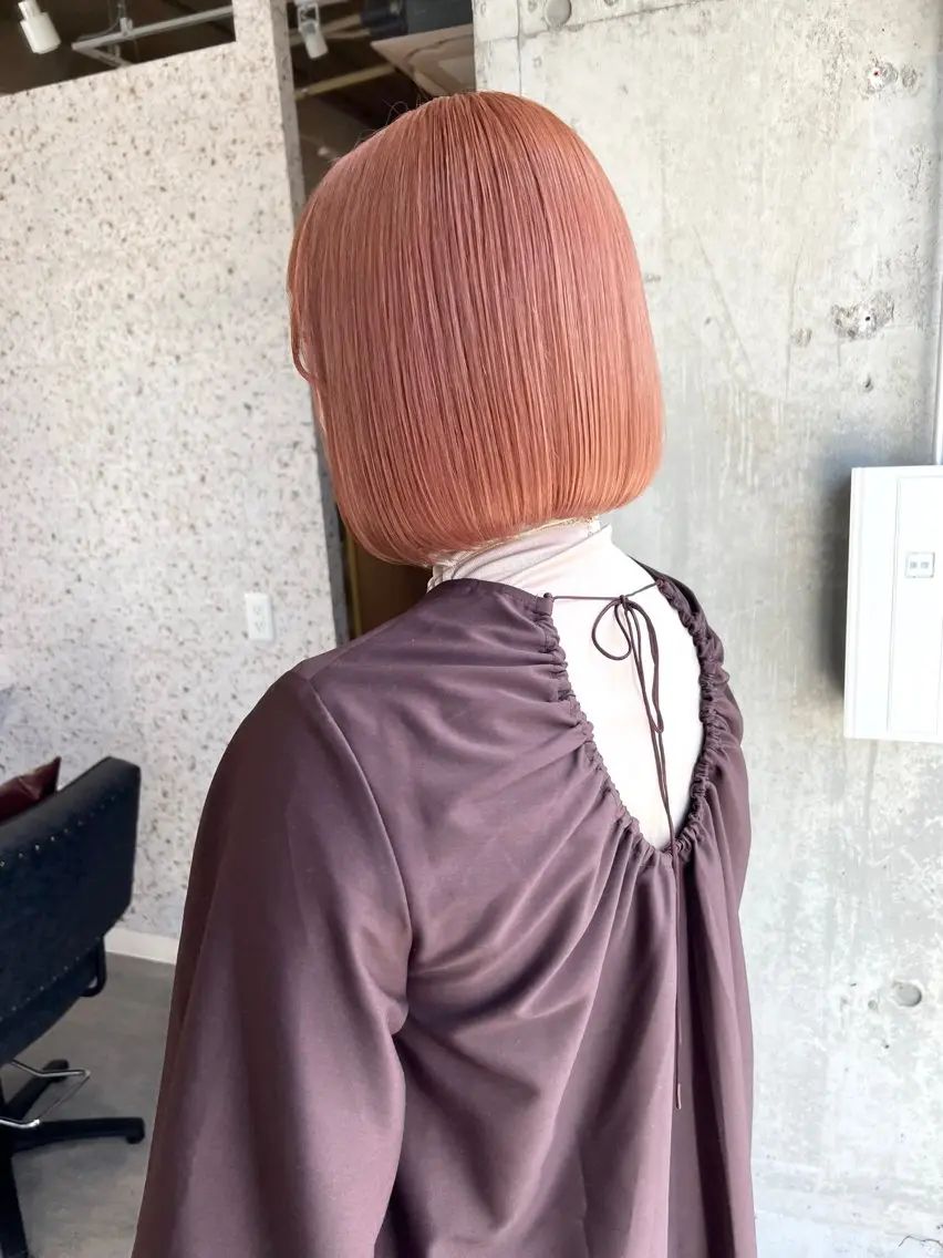 ショート カラー ヘアアレンジ ベージュカラー ブリーチ ケアブリーチ コーラルベージュ ダブルカラー lani ブリーチ /ダブルカラーのヘアスタイル