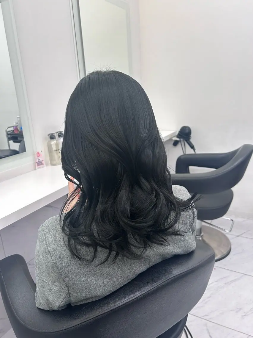 ロング カラー パーマ ヘアアレンジ メンズ キッズ ブリーチなしカラー/ ブラウン/レイヤーのヘアスタイル