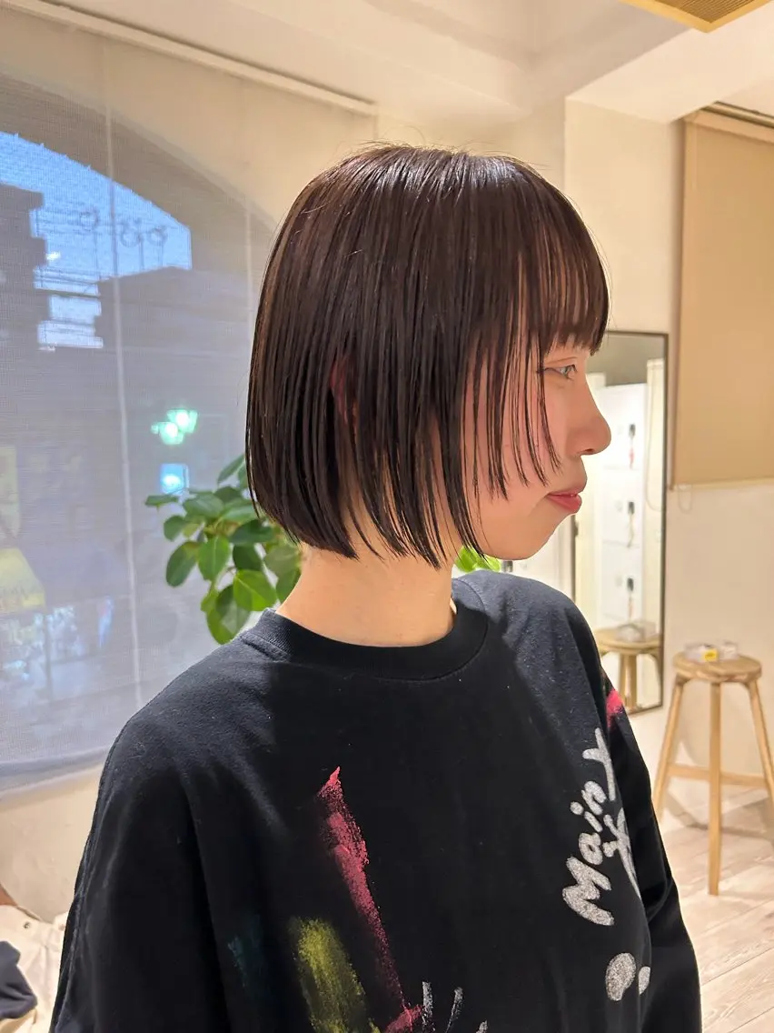 ショート ボブ 顔周りカット カラーリスト IKUHOのヘアスタイル