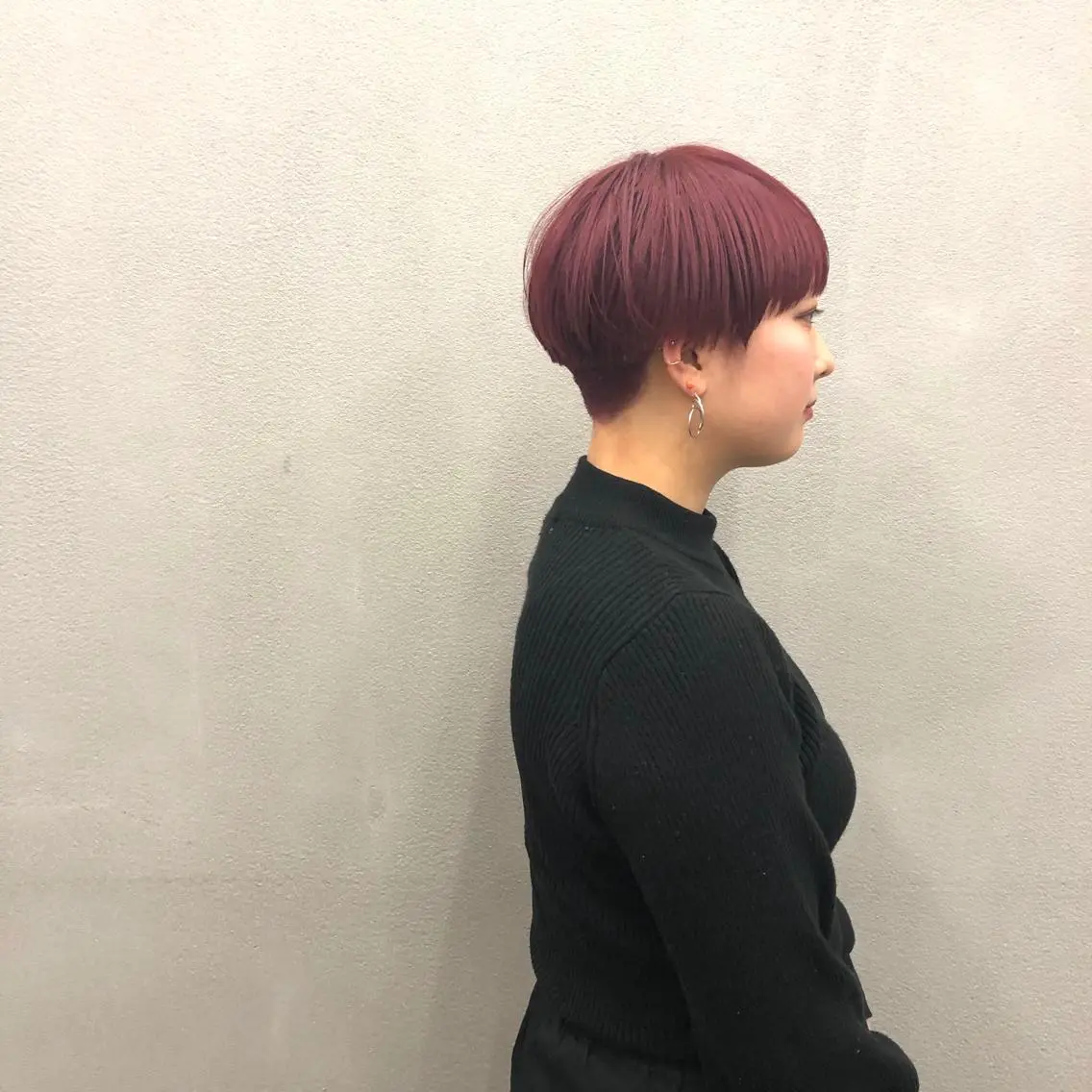 ショート カラー ピンクカラー バイオレットカラー ショートヘア カット ヘアカラー トリートメント ショート/ボブ/ 白髪染め/メンズ葛西のヘアスタイル