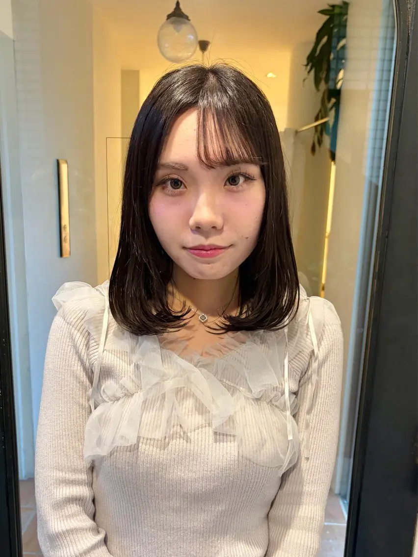 ミディアム カット トリートメント るな/暖色、 ベージュカラー🎀のヘアスタイル