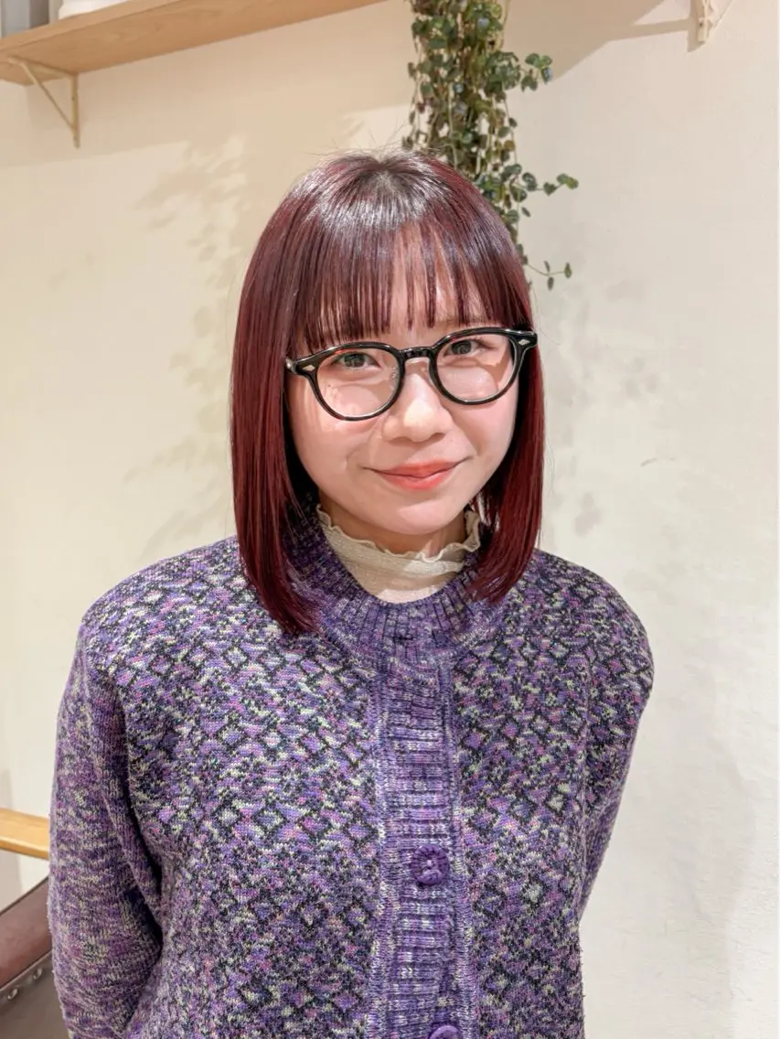 ミディアム カラー ヘアカラー cut/nail ▫️イチカ🌻のネイルデザイン