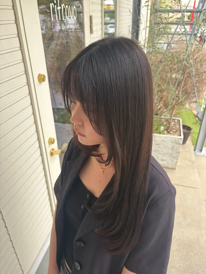 セミロング レイヤーカット カット ヘアカラー ⭐️髪質改善カラー lisaaaa⭐️のヘアスタイル
