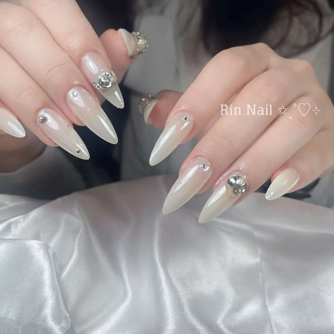 ネイル アートネイル チークネイル ジェルネイル ロングネイル マグネットネイル ハンドネイル Rin Nail 新大久保店のネイルデザイン